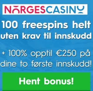 Norges Casino 100 free spins og €250 gratis bonus - Norway