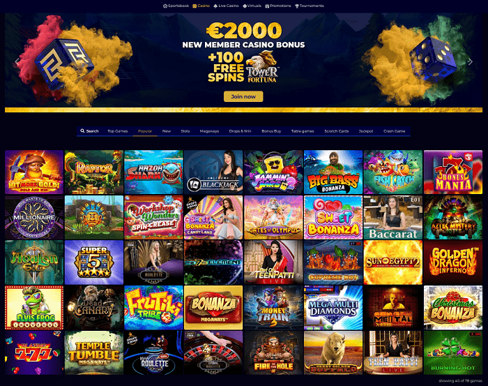 førende high roller-bonus banner