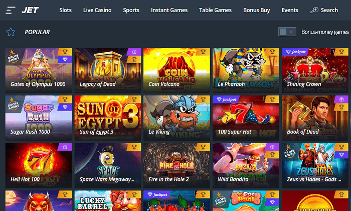 JET Casino Popular Games 